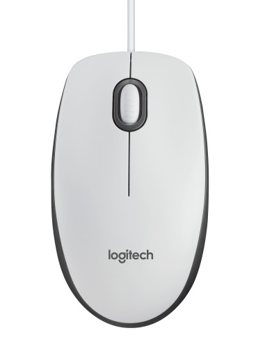 LOGITECH M100 BIANCO MOUSE OTTICO USB CAVO 180CM 1000DPI 90G