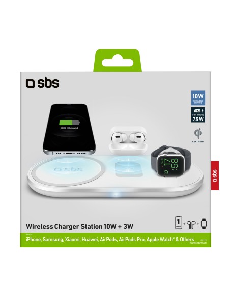 SBS TEWIRE20WMULTI BASETTA DI RICARICA WIRELESS 3IN1 WATCH/AIRPODS