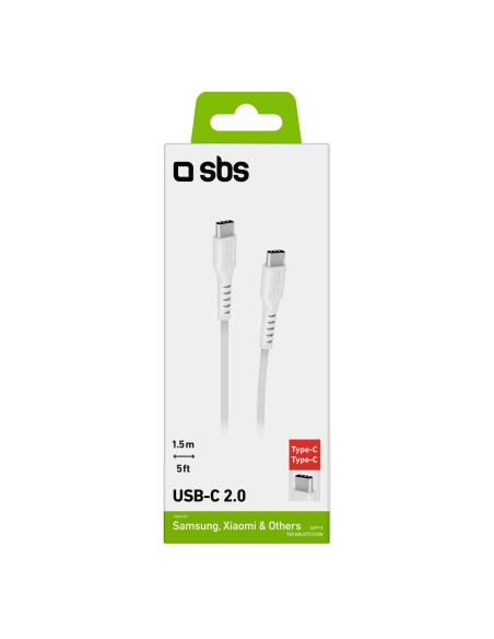 SBS TECABLETCC20W CAVOUSB-C/USB-C   2.0 1,5M BIANCO