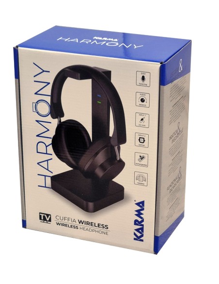 KARMA HARMONY CUFFIA TV WIRELESS OTTICO/JACK 3,5" ASCOLTO AMBIENTALE