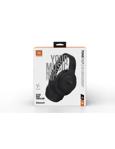 JBL T760BTNCBLK CUFFIA BT PADIGLIONE CANCEL.RUMORE DRIVER 40MM USB-C