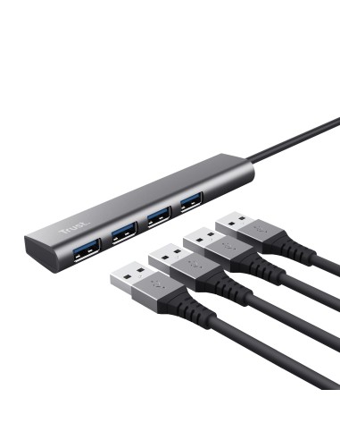 TRUST 24948 HALYX USB-C 4PORT USB-A 3.2 HUB ALLUMINIO