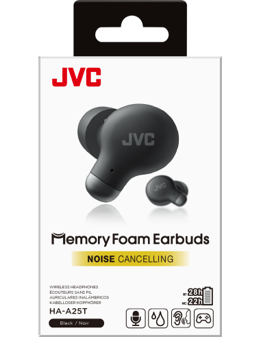 JVC HA-A25T NERO AURICOLARI TWS CANC.RUMORE BT 5.3 IPX4 AUTON.26 ORE