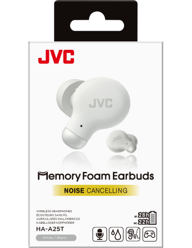 JVC HA-A25T BIANCO AURICOLARI TWS CANC.RUMORE BT 5.3 IPX4 AUTON.26 ORE