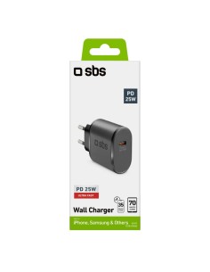 SBS TETR1CPD25 CARICAB.RETE 25W USB-C NERO 2