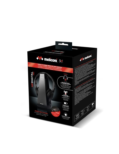 MELICONI DIGITAL PRO CUFFIA TV WIRELESS OTTICO/COAX/JACK BASE RICARICA