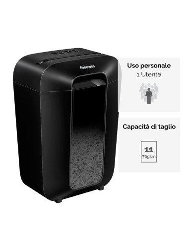 FELLOWES LX70 DISTRUGGI DOCUMENTI A FRAMMENTO 11 FOGLI