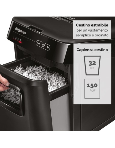 FELLOWES AUTOMAX 150C DISTRUGGI DOCUMENTI A FRAMMENTO 150 FOGLI