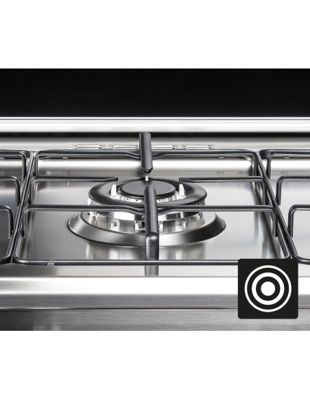 GLEMGAS GT755AC PIANO COTTURA 70CM ANTRACITE MODERNO FINITURE CROMATE