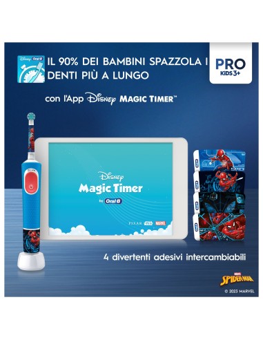 ORAL B PRO KIDS SPIDERMAN SPECIAL  PACK RIMOTORE PLACCA
