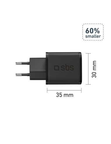SBS TETRGAN1C30W ALIM.DA RETE GAN USB-C PD 30W NERO