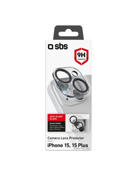 SBS TECAMGLIP15K IPHONE 15/15 PLUS VETRO PER LENTI FOTOCAMERA B.NERO