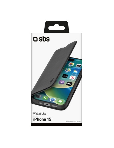 SBS TEBKLITEIP1561K IPHONE 15   CUSTODIA A LIBRO NERO