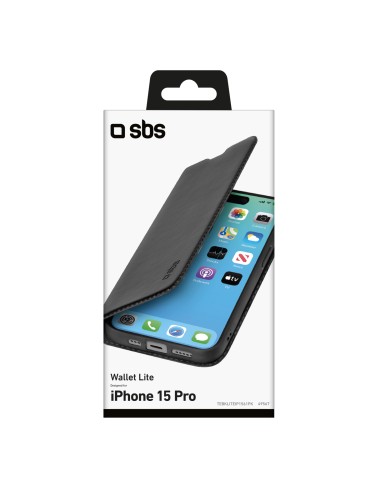 SBS TEBKLITEIP1561PK IPHONE 15 PRO CUSTODIA A LIBRO NERO