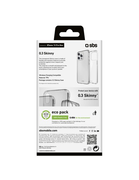 SBS TESKINIP1567PT IPHONE 15 PRO MAX COVER SKINNY TRASPARENTE