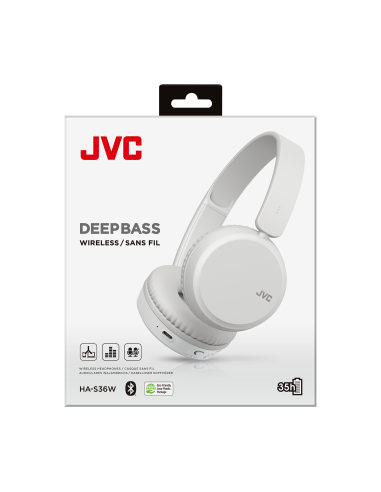 JVC HA-S36W BIANCO CUFFIE BT 5.1 PIEGHEVOLE CAVO DI RICARICA USB-C