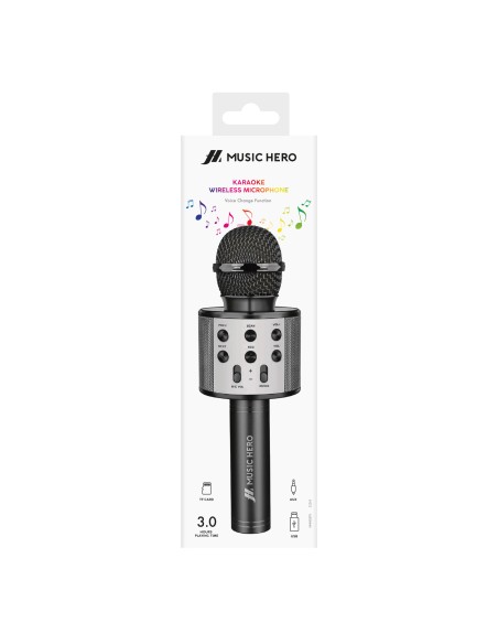 SBS MHMICBTK MICROFONOPER KARAOKE  WIRELESS MICROSD/USB NERO