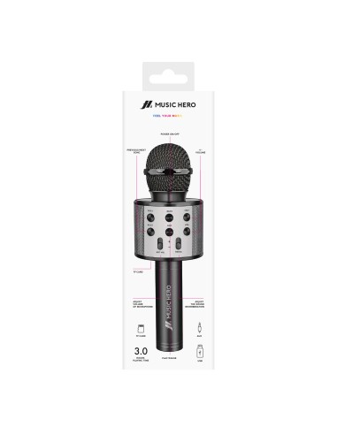 SBS MHMICBTK MICROFONOPER KARAOKE  WIRELESS MICROSD/USB NERO