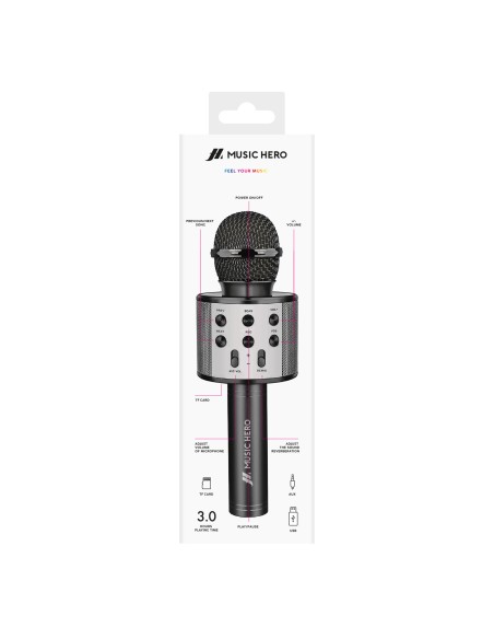SBS MHMICBTK MICROFONOPER KARAOKE  WIRELESS MICROSD/USB NERO
