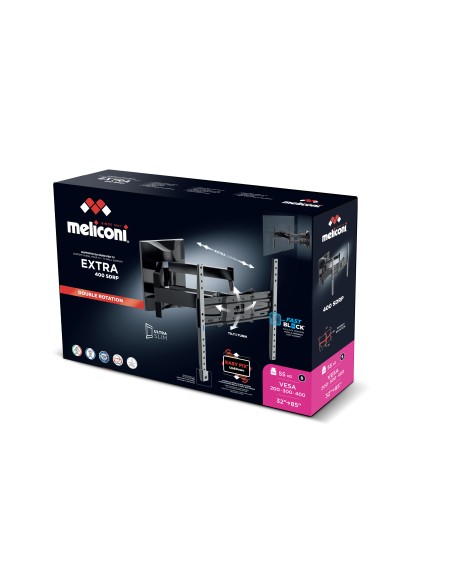 MELICONI SLIMSTYLE EXTRA 400SDRP PLUS STAFFA A PANTOGRAFO 32"/80"