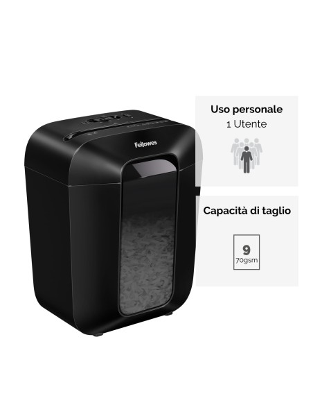 FELLOWES LX50 DISTRUGGI DOCUMENTI A FRAMMENTO 9 FOGLI