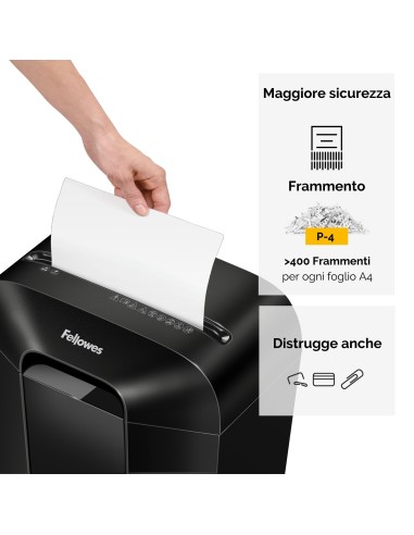 FELLOWES LX50 DISTRUGGI DOCUMENTI A FRAMMENTO 9 FOGLI