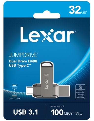 LEXAR JUMPDRIVE D400 32GB USB-C/USB 3.0 PENDRIVE OTG