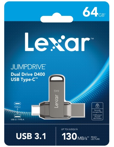 LEXAR JUMPDRIVE D400 64GB USB-C/USB 3.0 PENDRIVE OTG