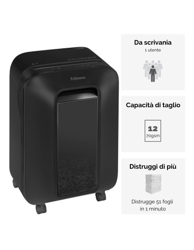 FELLOWES LX200 DISTRUGGI DOCUMENTI A FRAMMENTO 12 FOGLI