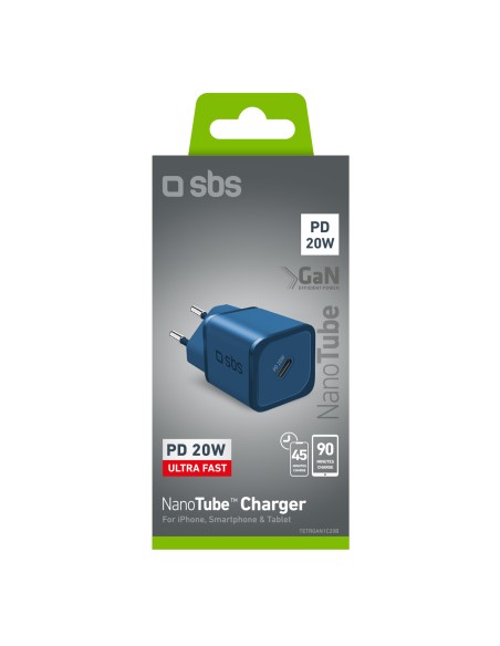 SBS TETRGAN1C20B ALIM.DA RETE GAN USB-C PD 20W BLU