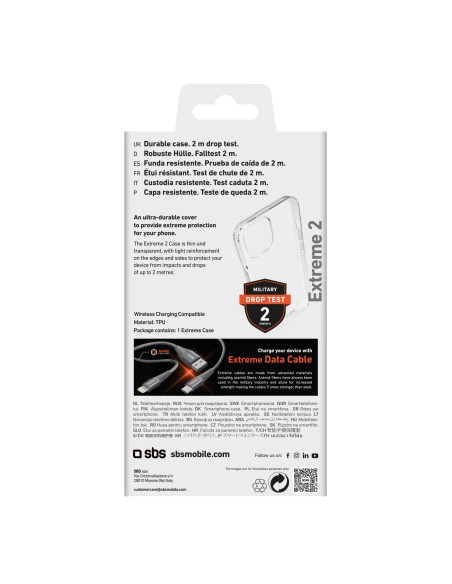 SBS TEUNBKEX2IP1561 IPHONE 15   COVER EXTREME X2 TRASPARENTE