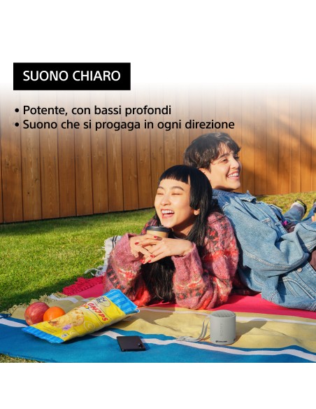 SONY SRSXB100H SPEAKER BLUETOOTH GRIGIO CHIARO IP67 16 ORE AUTONOMIA
