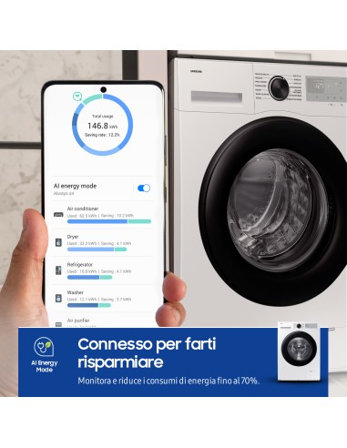 SAMSUNG WW90CGC04DAH LVB A 9KG 1400G VAPORE IGIEN. WIFI LED TOUCH