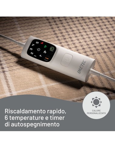 IMETEC 16936 PLAID RISCALDABILE    ADAPTO ELEGANCE 180X140 6T