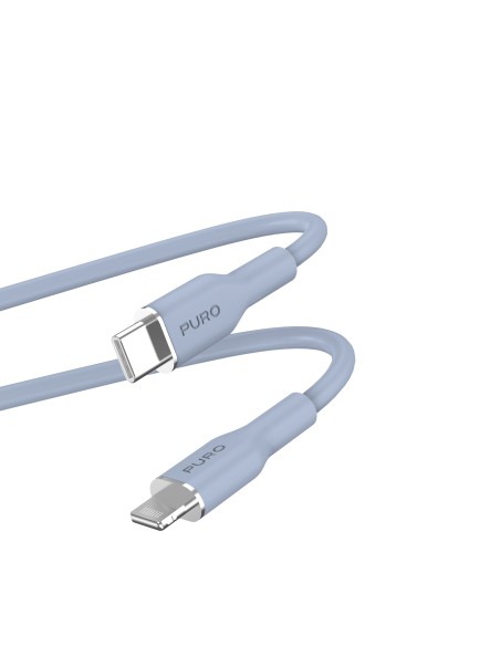 PURO PUCAPLTUSBCICONLBLUE CAVO SOFT USB-C/LIGHTNING 1.5M BLU CHIARO