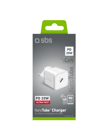 SBS TETRGAN1C20W ALIM.RETE 20W USB-C BIANCO