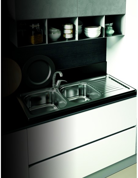 GLEMGAS L2G16XD3 LAV. 116X50 2V DX+GOCC. INOX