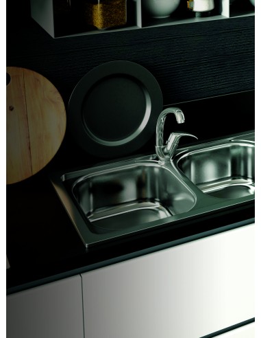 GLEMGAS L2G16XD3 LAV. 116X50 2V DX+GOCC. INOX