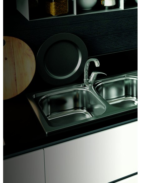 GLEMGAS L2G16XD3 LAV. 116X50 2V DX+GOCC. INOX