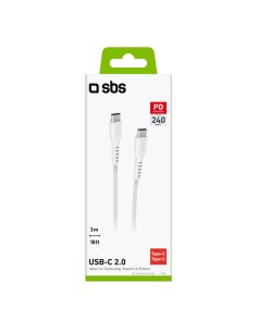 SBS TECABLE3MTCC240W CAVO USB-C/USB-C 100W 1,5M BIANCO 2
