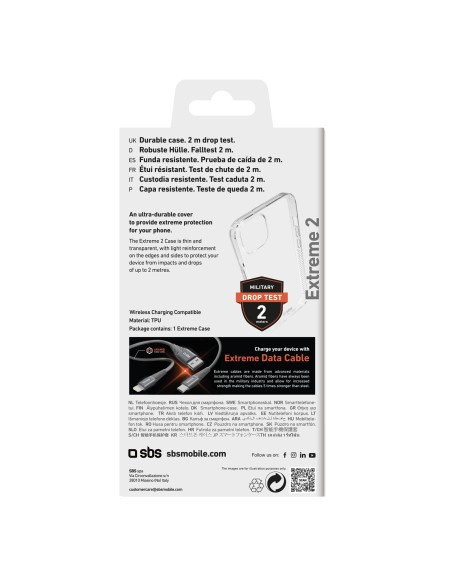 SBS TEUNBKEX2IP1567 IPHONE 15 PLUS COVER EXTREME X2 TRASPARENTE