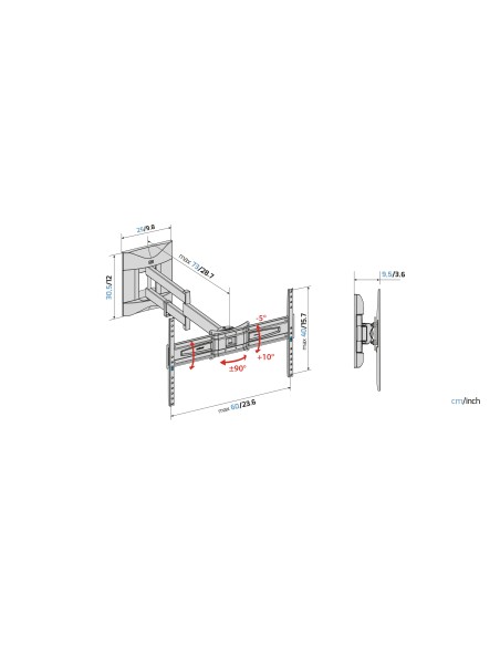 MELICONI SLIMSTYLE PLUS 600SDR STAFFA D.ROTATION 50"/82" 40KG