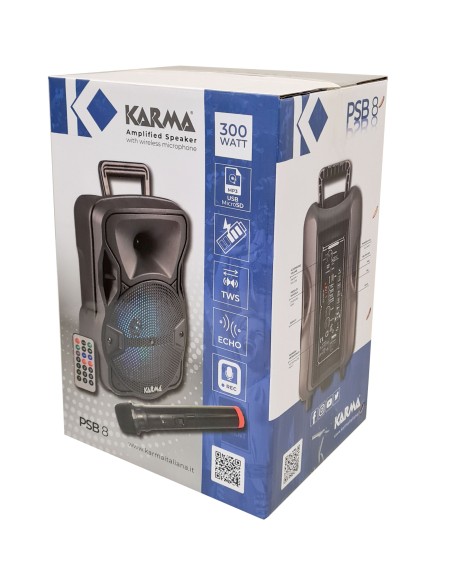 KARMA LX8 DIFFUSORE BT 300W BATTERIA 1 RADIOMICROFONO