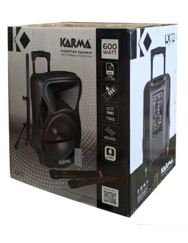 KARMA LX12 DIFFUSORE TROLLEY BT 600W 1 RADIOMIC+MIC.FILO+TREPPIEDE