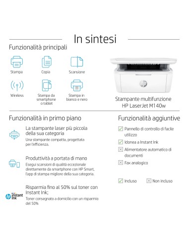 HP M140W STAMPANTE LASERJET AIO    3IN1 WIFI