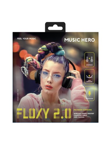 SBS MHHEADFLICKBTK CUFFIA WIRELESS CON MICROFONO NERO