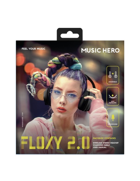 SBS MHHEADFLICKBTK CUFFIA WIRELESS CON MICROFONO NERO