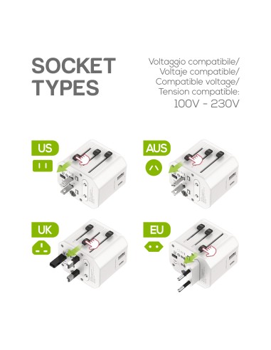 KARMA CC 9600USB ALIMENTATORE DA VIAGGIO 4 PRESE USB/USB-C