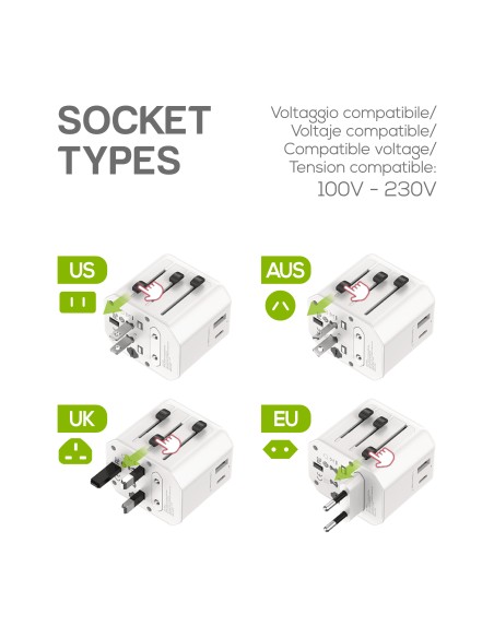 KARMA CC 9600USB ALIMENTATORE DA VIAGGIO 4 PRESE USB/USB-C