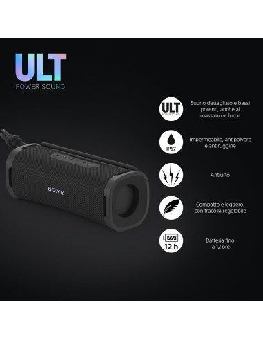 SONY SRS-ULT10B NERO SPEAKER BLUETOOTH IP67 24 ORE AUTONOMIA